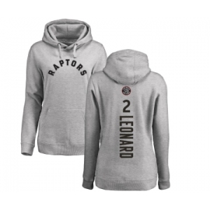 NBA Women's Nike Toronto Raptors #2 Kawhi Leonard Ash Backer Pullover Hoodie