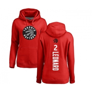 NBA Women's Nike Toronto Raptors #2 Kawhi Leonard Red Backer Pullover Hoodie