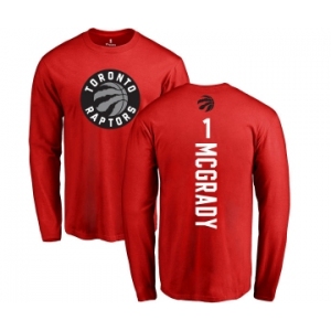 NBA Nike Toronto Raptors #1 Tracy Mcgrady Red Backer Long Sleeve T-Shirt