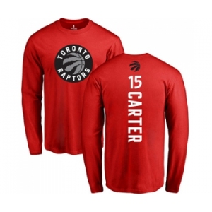 NBA Nike Toronto Raptors #15 Vince Carter Red Backer Long Sleeve T-Shirt