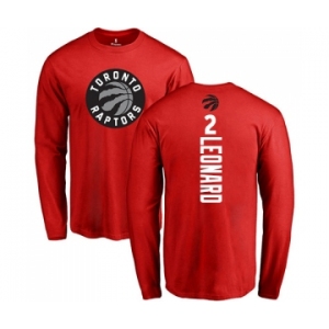 NBA Nike Toronto Raptors #2 Kawhi Leonard Red Backer Long Sleeve T-Shirt