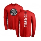 NBA Nike Toronto Raptors #24 Norman Powell Red Backer Long Sleeve T-Shirt