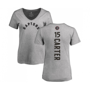 NBA Women's Nike Toronto Raptors #15 Vince Carter Ash Backer T-Shirt