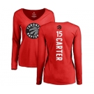 NBA Women's Nike Toronto Raptors #15 Vince Carter Red Backer Long Sleeve T-Shirt