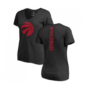 NBA Women's Nike Toronto Raptors #2 Kawhi Leonard Black One Color Backer Slim-Fit V-Neck T-Shirt