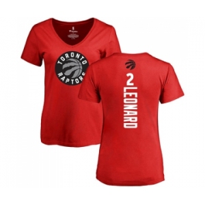 NBA Women's Nike Toronto Raptors #2 Kawhi Leonard Red Backer T-Shirt