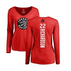 NBA Women's Nike Toronto Raptors #22 Malachi Richardson Red Backer Long Sleeve T-Shirt