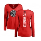 NBA Women's Nike Toronto Raptors #23 Fred VanVleet Red Backer Long Sleeve T-Shirt