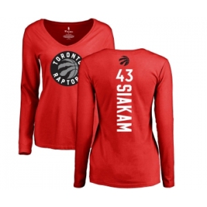 NBA Women's Nike Toronto Raptors #43 Pascal Siakam Red Backer Long Sleeve T-Shirt