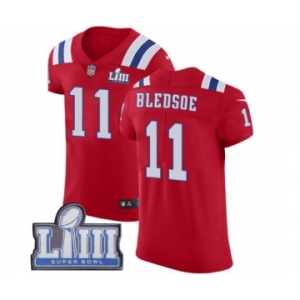 Men's Nike New England Patriots #11 Drew Bledsoe Red Alternate Vapor Untouchable Elite Player Super Bowl LIII Bound NFL Jersey