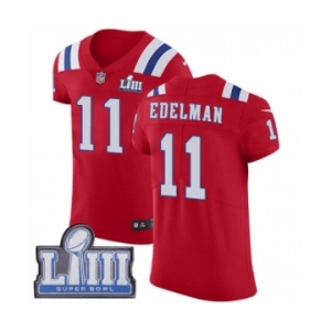 Men's Nike New England Patriots #11 Julian Edelman Red Alternate Vapor Untouchable Elite Player Super Bowl LIII Bound NFL Jersey