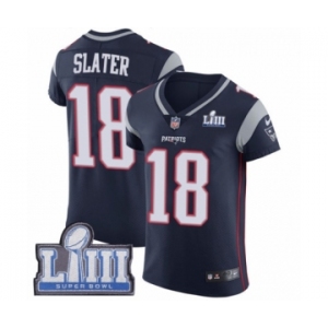 Men's Nike New England Patriots #18 Matthew Slater Navy Blue Team Color Vapor Untouchable Elite Player Super Bowl LIII Bound NFL Jersey