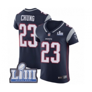 Men's Nike New England Patriots #23 Patrick Chung Navy Blue Team Color Vapor Untouchable Elite Player Super Bowl LIII Bound NFL Jersey