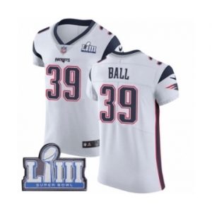 Men's Nike New England Patriots #39 Montee Ball White Vapor Untouchable Elite Player Super Bowl LIII Bound NFL Jersey