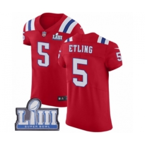 Men's Nike New England Patriots #5 Danny Etling Red Alternate Vapor Untouchable Elite Player Super Bowl LIII Bound NFL Jersey