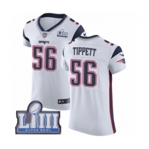 Men's Nike New England Patriots #56 Andre Tippett White Vapor Untouchable Elite Player Super Bowl LIII Bound NFL Jersey