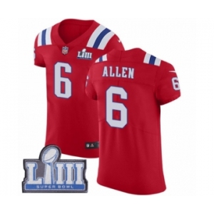 Men's Nike New England Patriots #6 Ryan Allen Red Alternate Vapor Untouchable Elite Player Super Bowl LIII Bound NFL Jersey