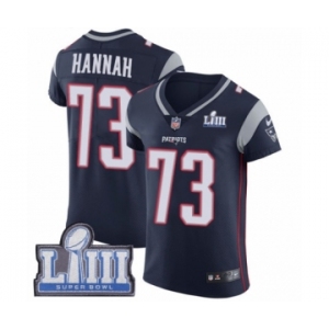 Men's Nike New England Patriots #73 John Hannah Navy Blue Team Color Vapor Untouchable Elite Player Super Bowl LIII Bound NFL Jersey