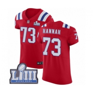 Men's Nike New England Patriots #73 John Hannah Red Alternate Vapor Untouchable Elite Player Super Bowl LIII Bound NFL Jersey