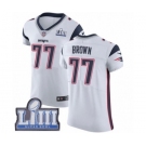 Men's Nike New England Patriots #77 Trent Brown White Vapor Untouchable Elite Player Super Bowl LIII Bound NFL Jersey