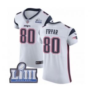 Men's Nike New England Patriots #80 Irving Fryar White Vapor Untouchable Elite Player Super Bowl LIII Bound NFL Jersey