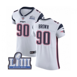 Men's Nike New England Patriots #90 Malcom Brown White Vapor Untouchable Elite Player Super Bowl LIII Bound NFL Jersey