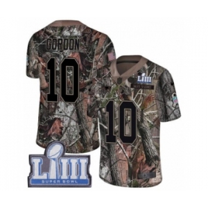 Men's Nike New England Patriots #10 Josh Gordon Camo Rush Realtree Limited Super Bowl LIII Bound NFL Jersey