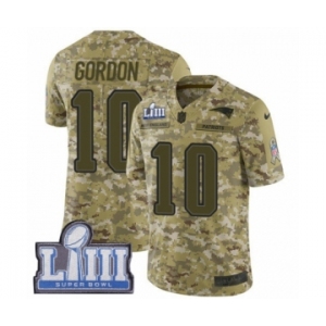 Men's Nike New England Patriots #10 Josh Gordon Limited Camo 2018 Salute to Service Super Bowl LIII Bound NFL Jersey