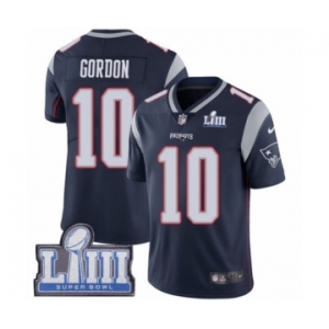 Men's Nike New England Patriots #10 Josh Gordon Navy Blue Team Color Vapor Untouchable Limited Player Super Bowl LIII Bound NFL Jersey
