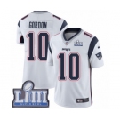 Men's Nike New England Patriots #10 Josh Gordon White Vapor Untouchable Limited Player Super Bowl LIII Bound NFL Jersey