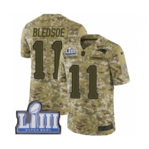 Men's Nike New England Patriots #11 Drew Bledsoe Limited Camo 2018 Salute to Service Super Bowl LIII Bound NFL Jersey