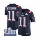 Men's Nike New England Patriots #11 Julian Edelman Limited Navy Blue Rush Vapor Untouchable Super Bowl LIII Bound NFL Jersey