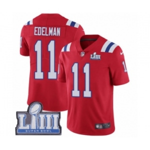 Men's Nike New England Patriots #11 Julian Edelman Red Alternate Vapor Untouchable Limited Player Super Bowl LIII Bound NFL Jersey