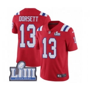 Men's Nike New England Patriots #13 Phillip Dorsett Red Alternate Vapor Untouchable Limited Player Super Bowl LIII Bound NFL Jersey