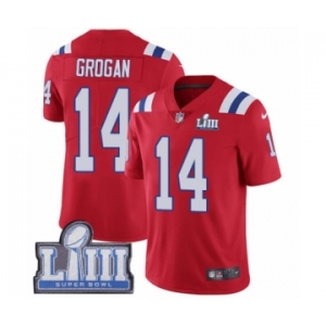 Men's Nike New England Patriots #14 Steve Grogan Red Alternate Vapor Untouchable Limited Player Super Bowl LIII Bound NFL Jersey