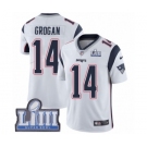 Men's Nike New England Patriots #14 Steve Grogan White Vapor Untouchable Limited Player Super Bowl LIII Bound NFL Jersey