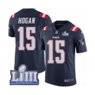 Men's Nike New England Patriots #15 Chris Hogan Limited Navy Blue Rush Vapor Untouchable Super Bowl LIII Bound NFL Jersey