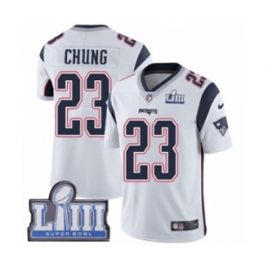 Men's Nike New England Patriots #23 Patrick Chung White Vapor Untouchable Limited Player Super Bowl LIII Bound NFL Jersey