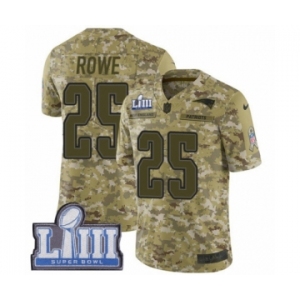 Men's Nike New England Patriots #25 Eric Rowe Limited Camo 2018 Salute to Service Super Bowl LIII Bound NFL Jersey