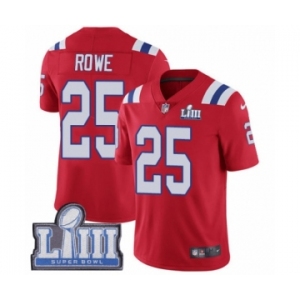 Men's Nike New England Patriots #25 Eric Rowe Red Alternate Vapor Untouchable Limited Player Super Bowl LIII Bound NFL Jersey