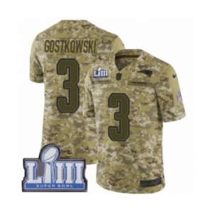 Men's Nike New England Patriots #3 Stephen Gostkowski Limited Camo 2018 Salute to Service Super Bowl LIII Bound NFL Jersey