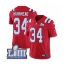 Men's Nike New England Patriots #34 Rex Burkhead Red Alternate Vapor Untouchable Limited Player Super Bowl LIII Bound NFL Jersey