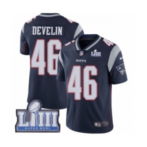 Men's Nike New England Patriots #46 James Develin Navy Blue Team Color Vapor Untouchable Limited Player Super Bowl LIII Bound NFL Jersey