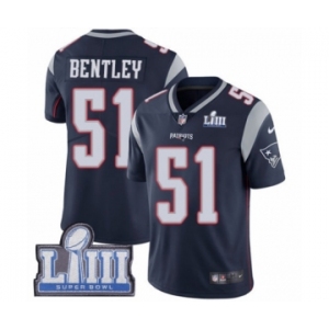 Men's Nike New England Patriots #51 Ja'Whaun Bentley Navy Blue Team Color Vapor Untouchable Limited Player Super Bowl LIII Bound NFL Jersey