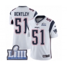 Men's Nike New England Patriots #51 Ja'Whaun Bentley White Vapor Untouchable Limited Player Super Bowl LIII Bound NFL Jersey