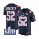 Men's Nike New England Patriots #52 Elandon Roberts Limited Navy Blue Rush Vapor Untouchable Super Bowl LIII Bound NFL Jersey