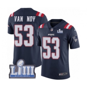 Men's Nike New England Patriots #53 Kyle Van Noy Limited Navy Blue Rush Vapor Untouchable Super Bowl LIII Bound NFL Jersey