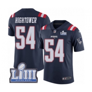 Men's Nike New England Patriots #54 Dont'a Hightower Limited Navy Blue Rush Vapor Untouchable Super Bowl LIII Bound NFL Jersey