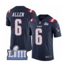 Men's Nike New England Patriots #6 Ryan Allen Limited Navy Blue Rush Vapor Untouchable Super Bowl LIII Bound NFL Jersey