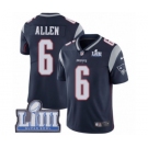 Men's Nike New England Patriots #6 Ryan Allen Navy Blue Team Color Vapor Untouchable Limited Player Super Bowl LIII Bound NFL Jersey